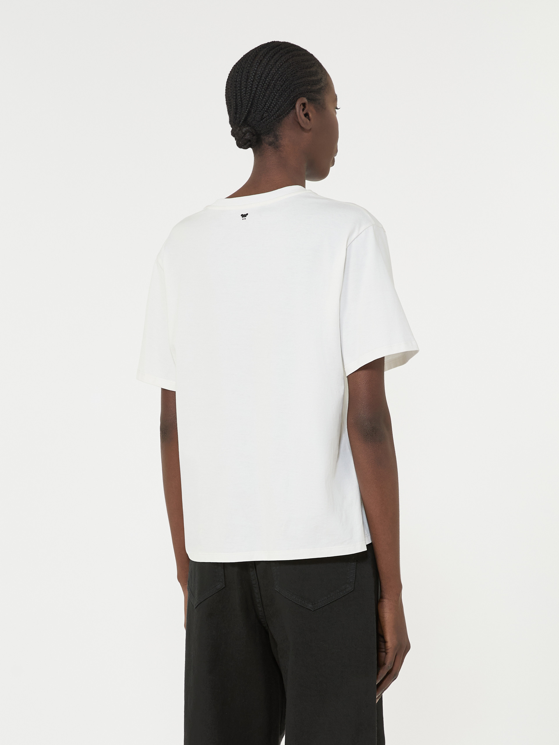 Print and embroidery-adorned jersey T-shirt - WHITE - Weekend Max Mara - 3