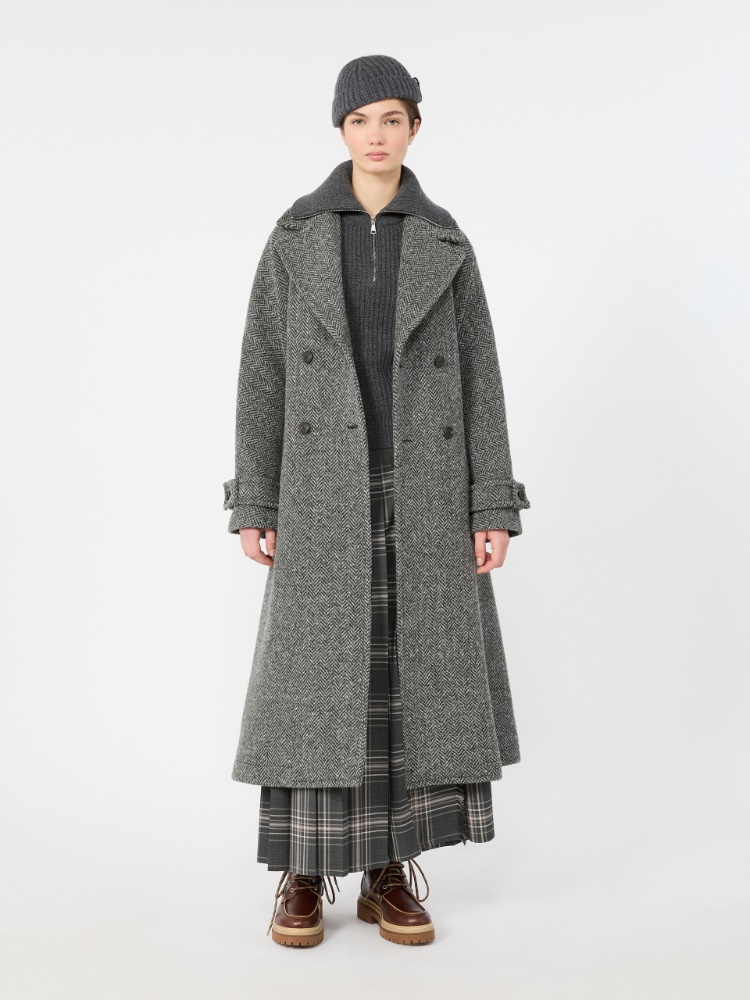 Long wool-blend tweed coat - Weekend Max Mara