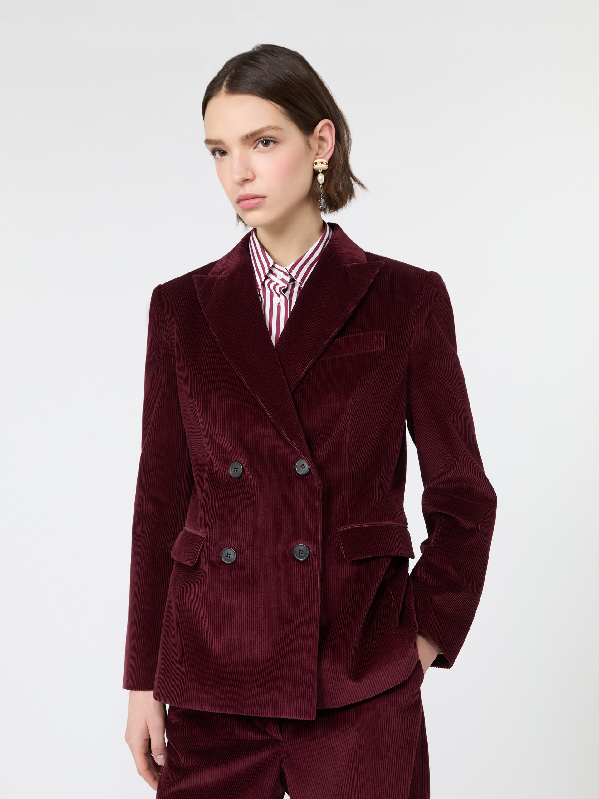 Cotton corduroy velvet blazer - Weekend Max Mara - 4