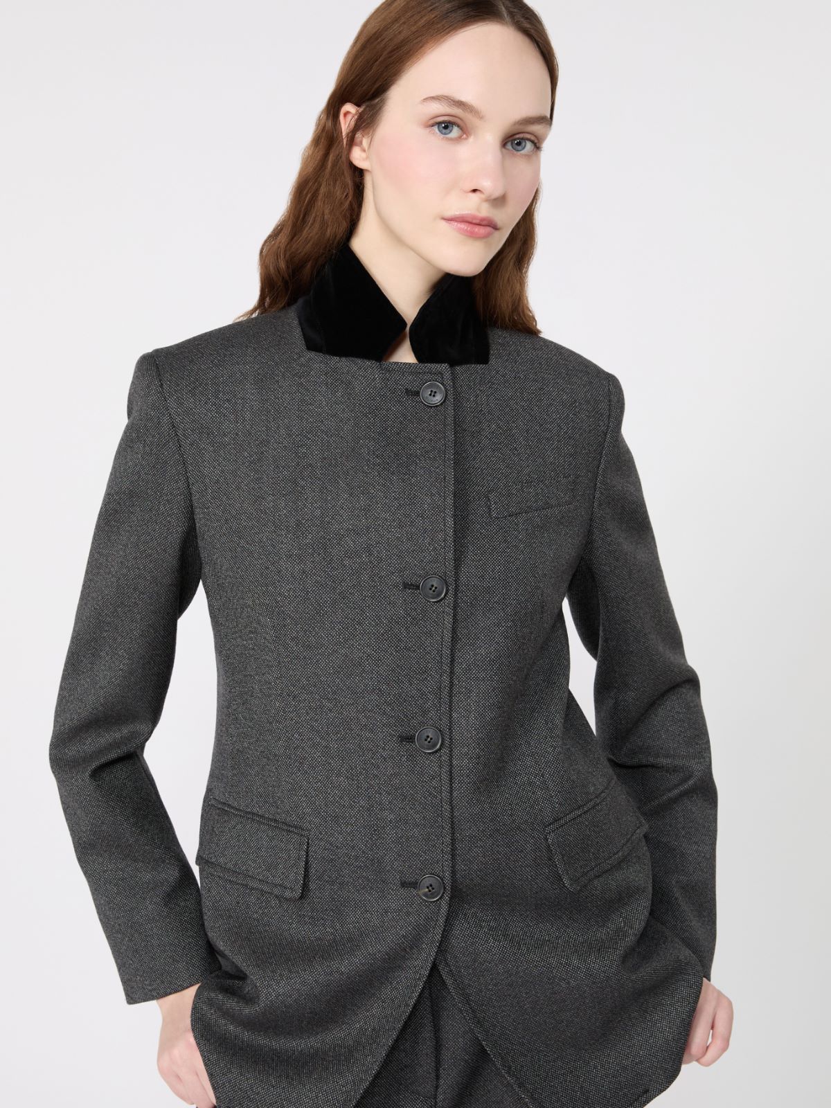 Single-breasted wool tweed jacket - Weekend Max Mara - 4