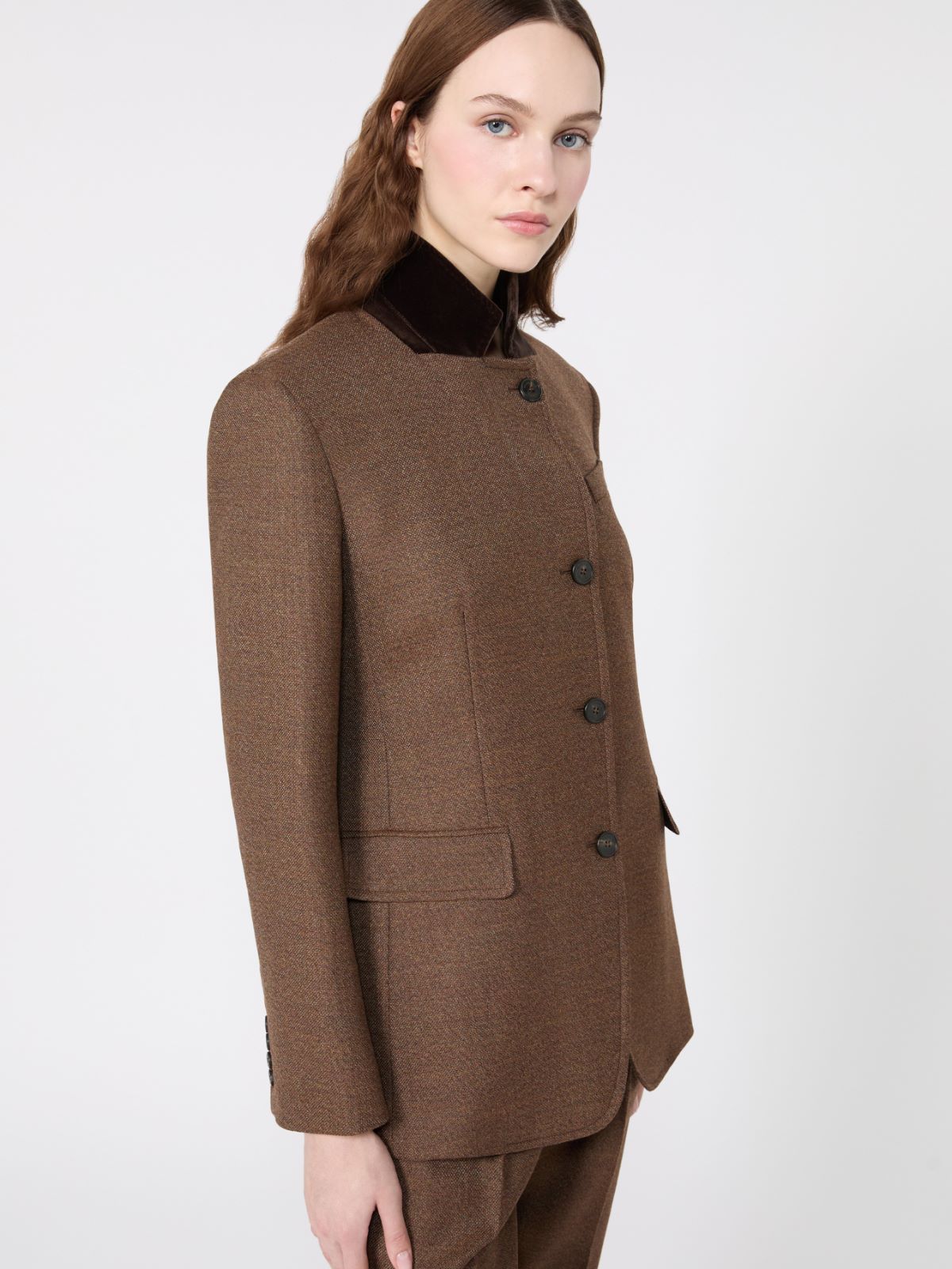 Single-breasted wool tweed jacket - Weekend Max Mara - 4