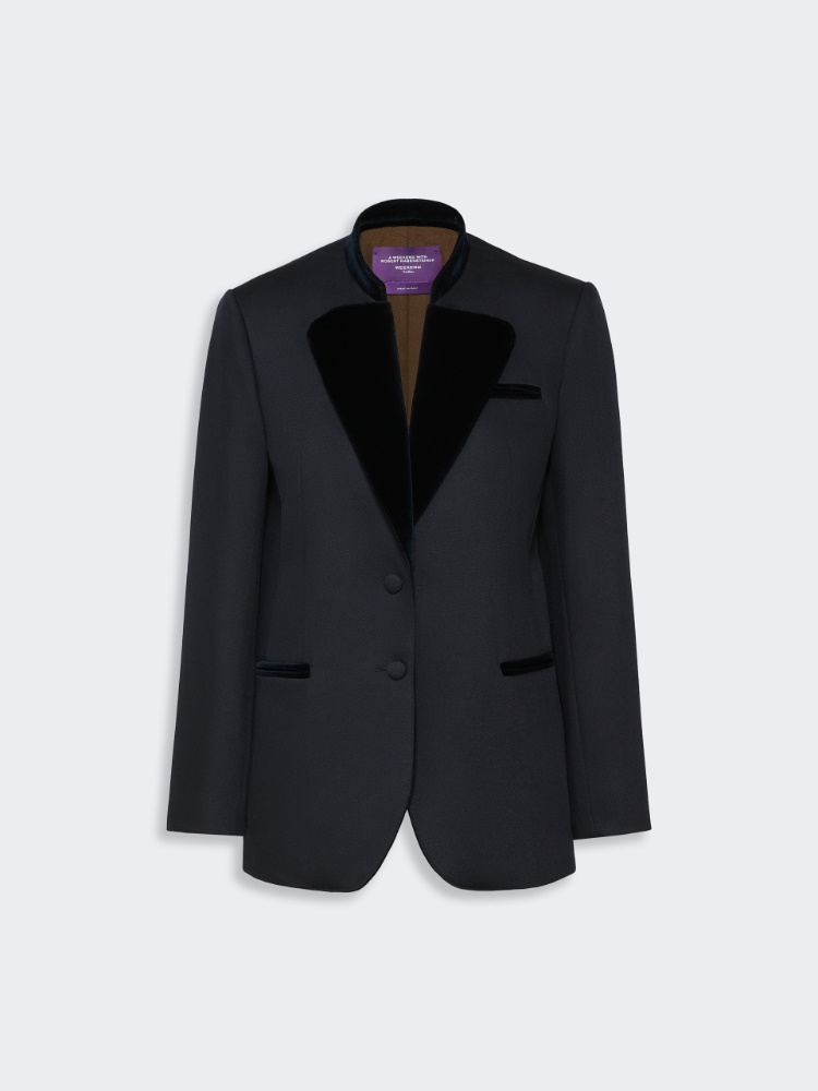 Wool cavalry twill single-breasted blazer - Weekend Max Mara