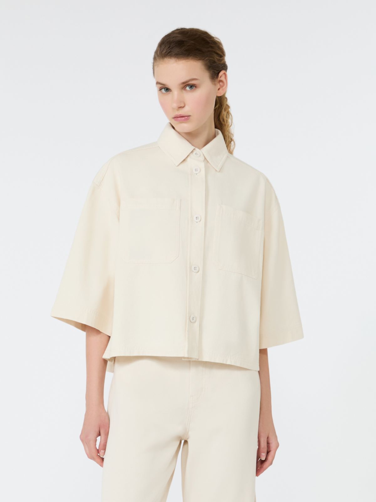 Washed cotton cropped jacket - Weekend Max Mara - 2