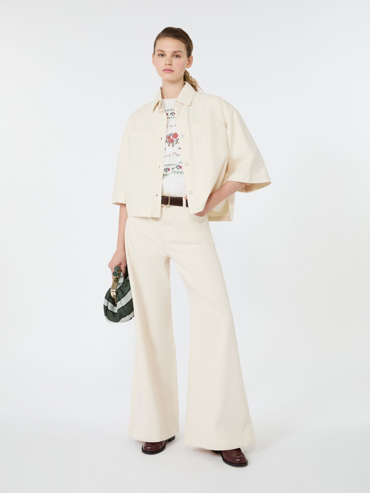 Washed cotton cropped jacket - Weekend Max Mara