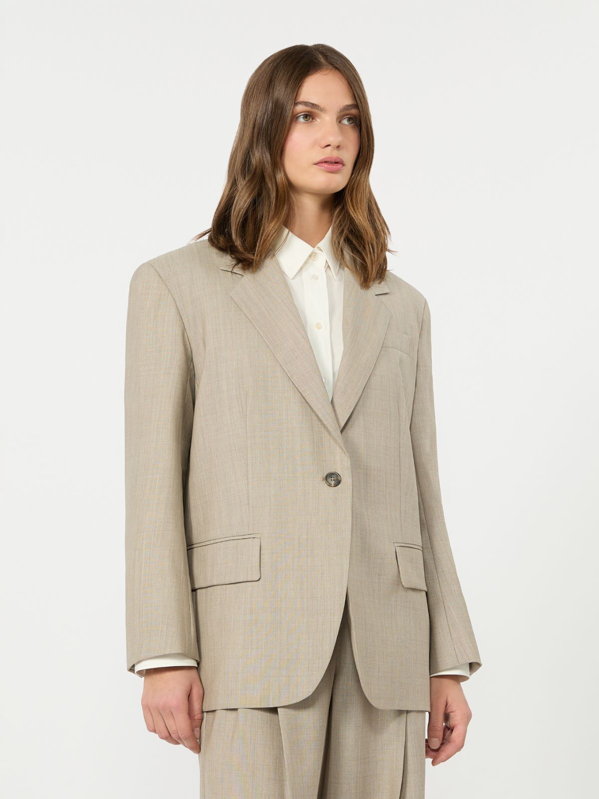 Oversized woollen cloth blazer - HAZELNUT BROWN - Weekend Max Mara - 2