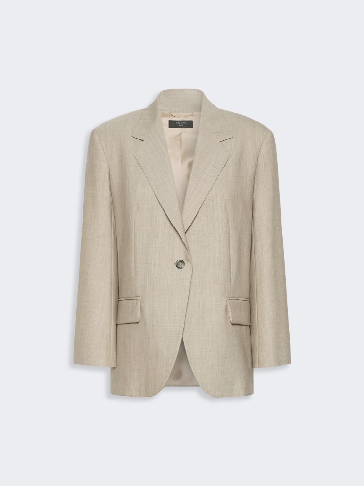 Oversized woollen cloth blazer - HAZELNUT BROWN - Weekend Max Mara - 2