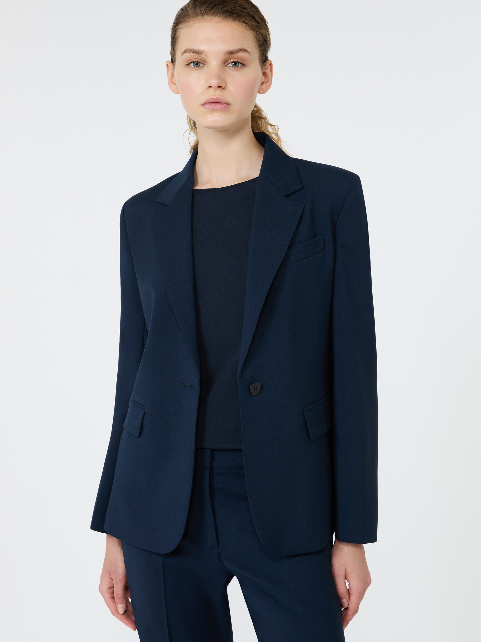 Single-breasted stretch wool blazer - Weekend Max Mara - 4