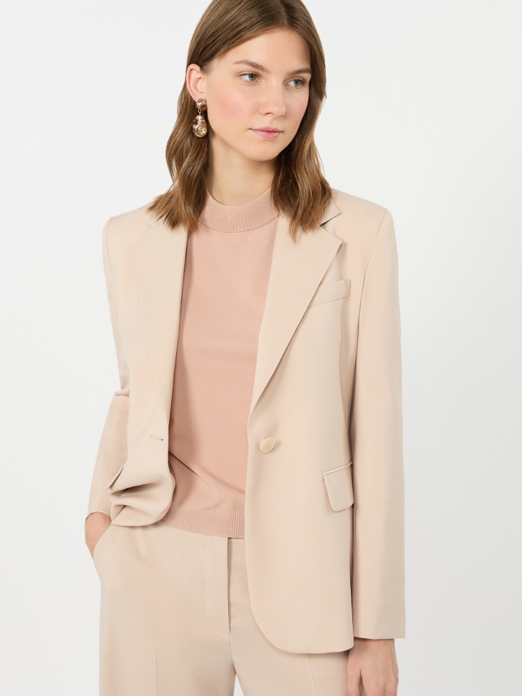 Single-breasted stretch wool blazer - POWDER - Weekend Max Mara