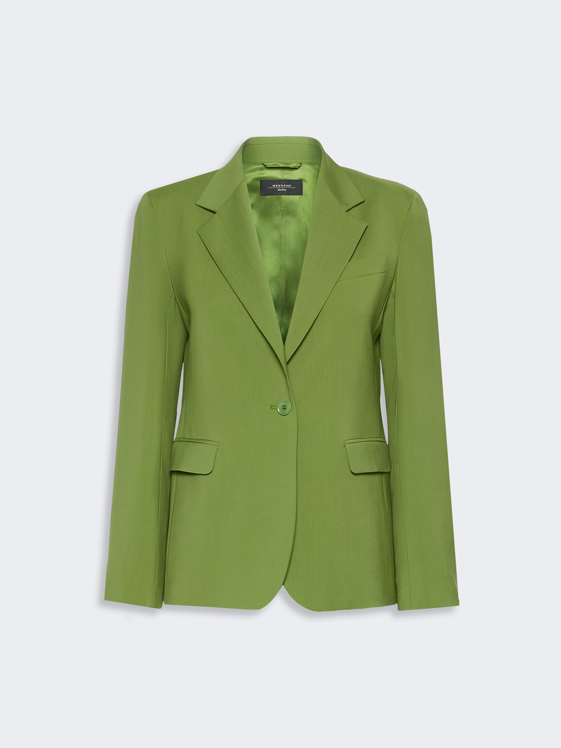 Single-breasted stretch wool blazer - GREEN - Weekend Max Mara - 5
