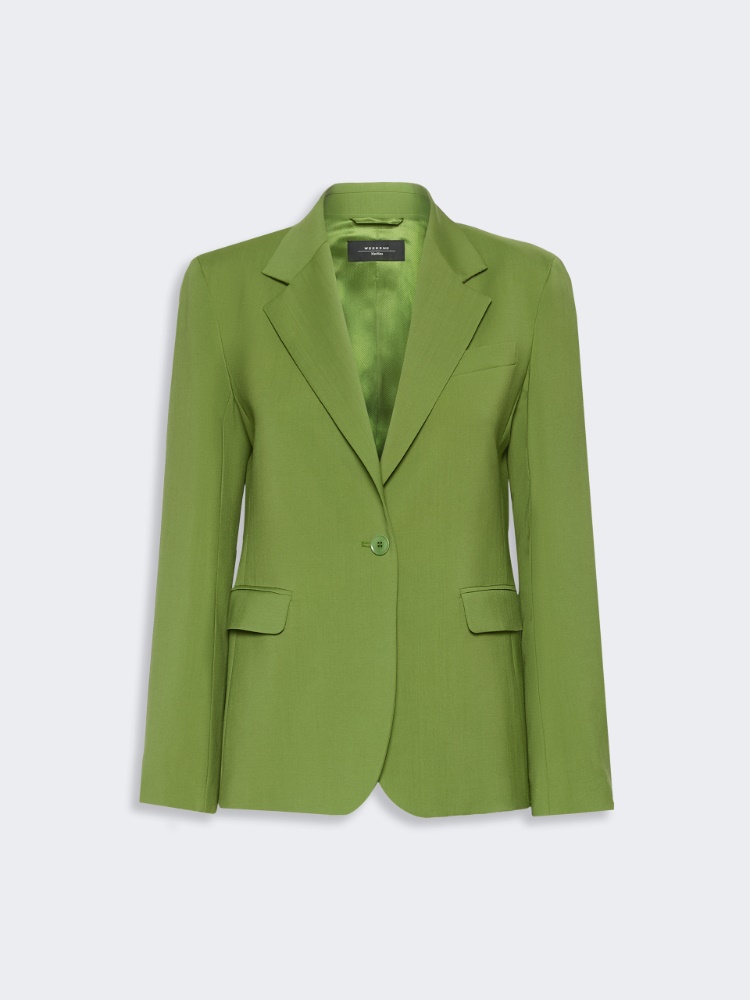 Single-breasted stretch wool blazer - GREEN - Weekend Max Mara - 6