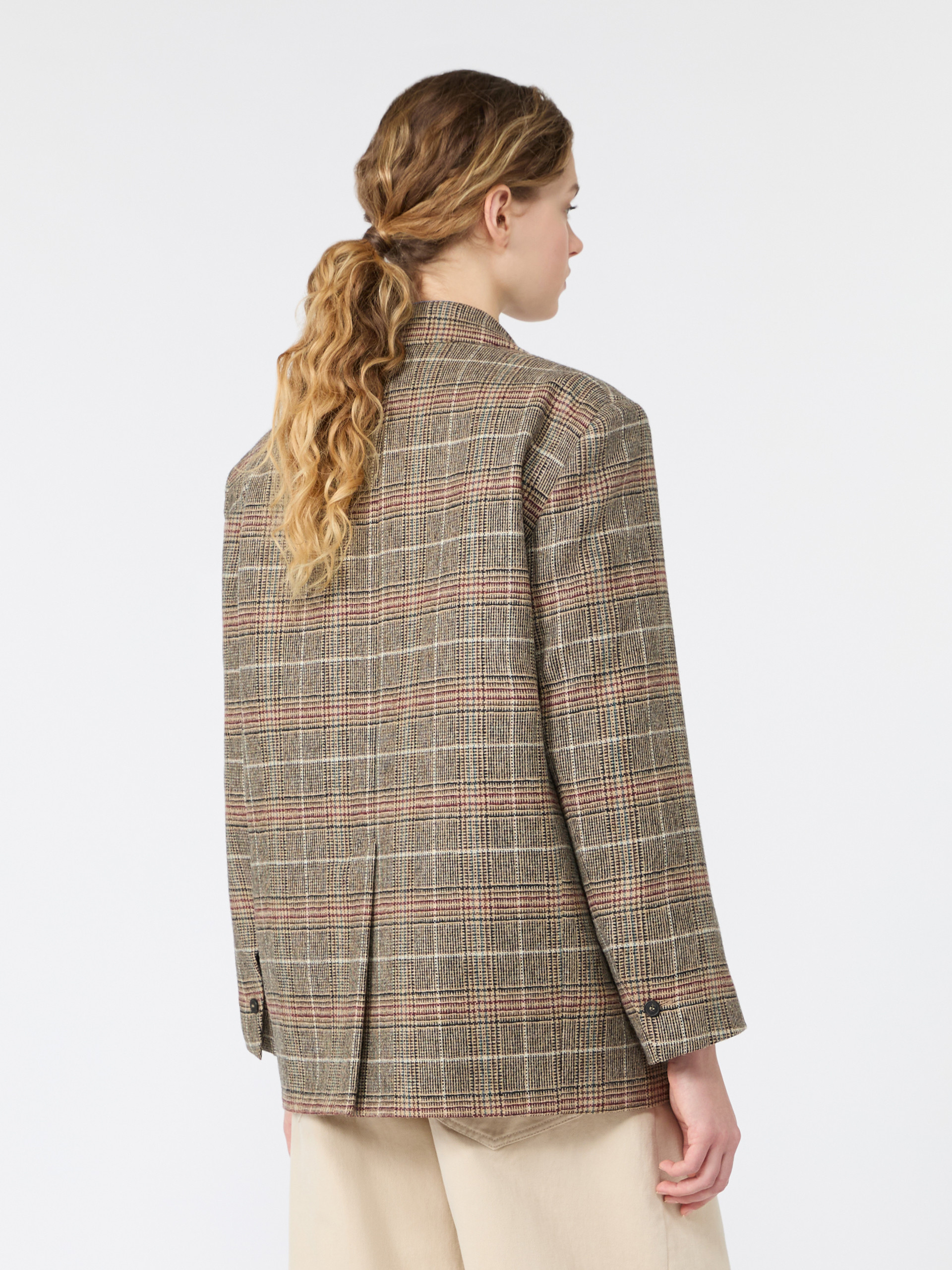 Prince of Wales check wool single-breasted blazer - Weekend Max Mara - 3