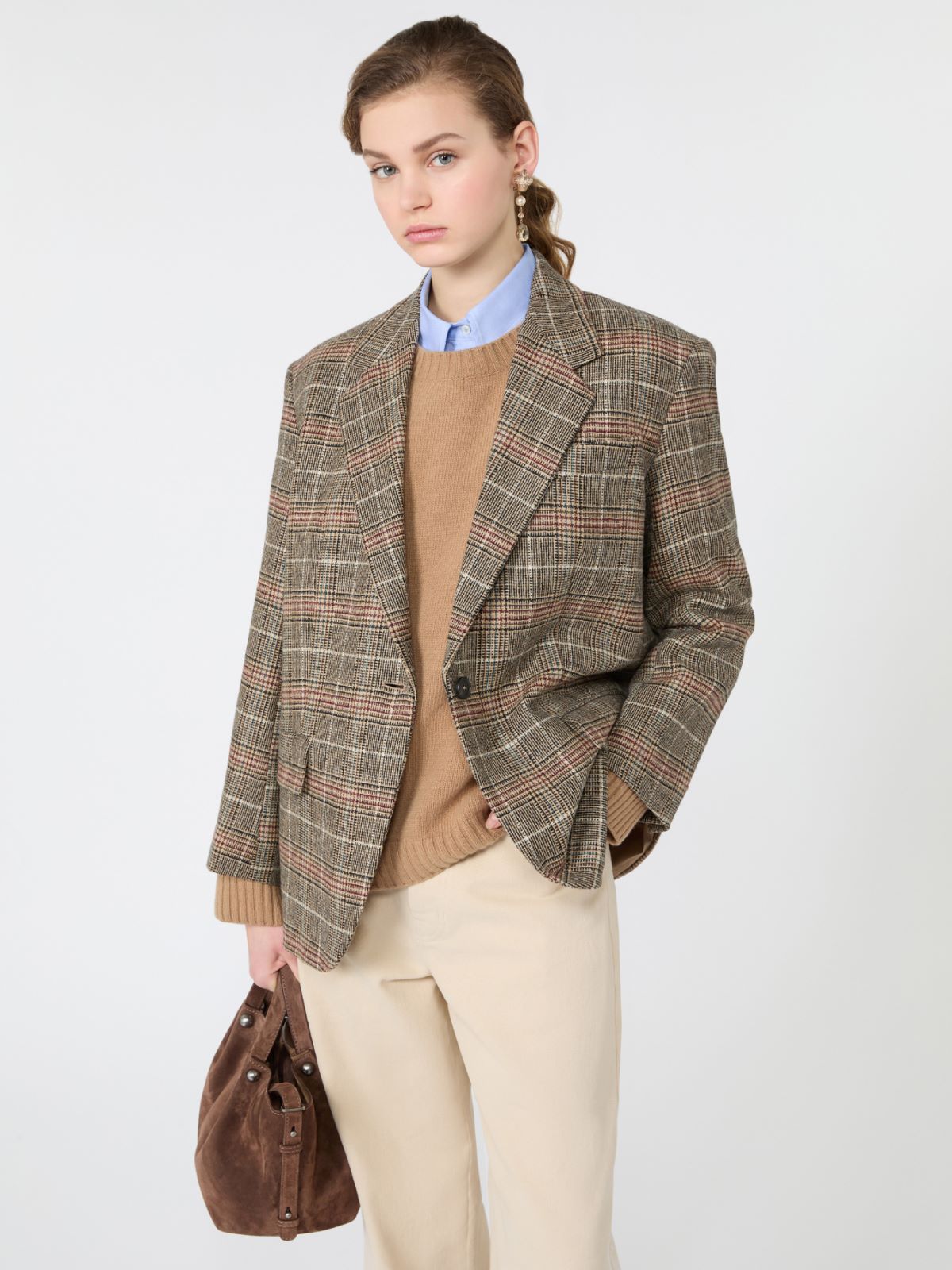 Prince of Wales check wool single-breasted blazer - Weekend Max Mara - 4