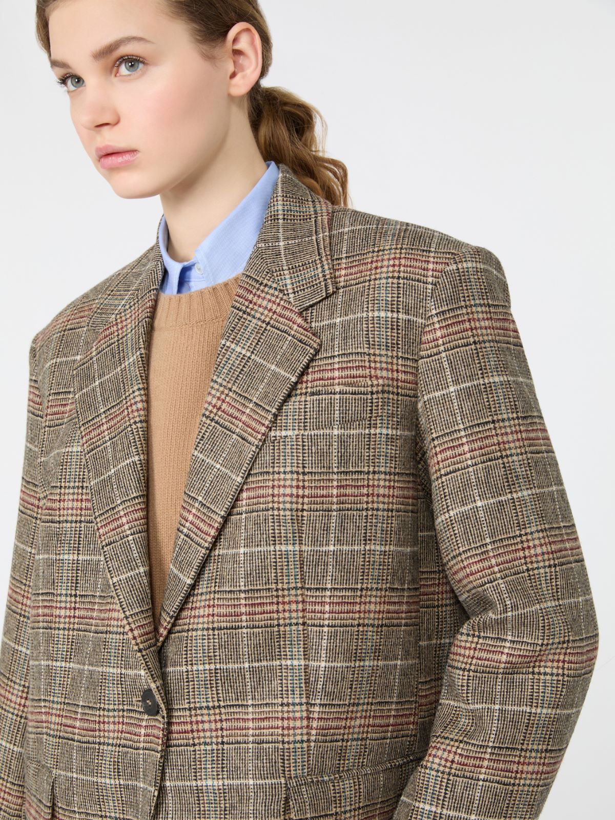 Prince of Wales check wool single-breasted blazer - Weekend Max Mara - 5
