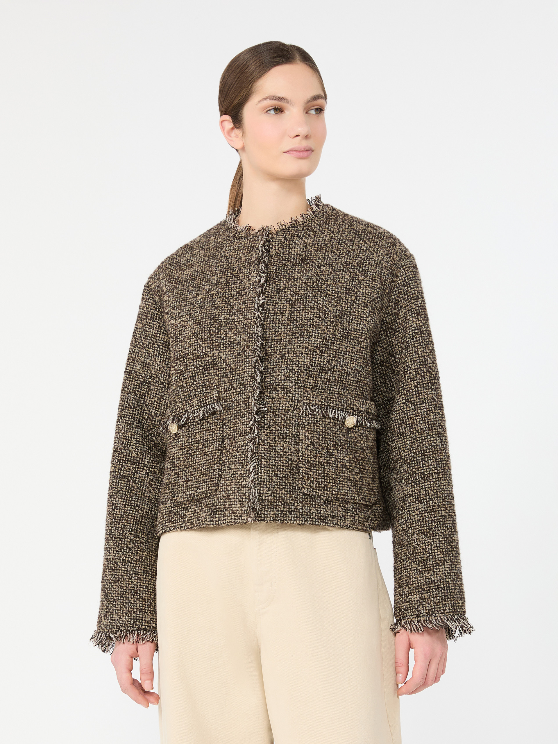 Wool blend bouclé boxy jacket - Weekend Max Mara - 2