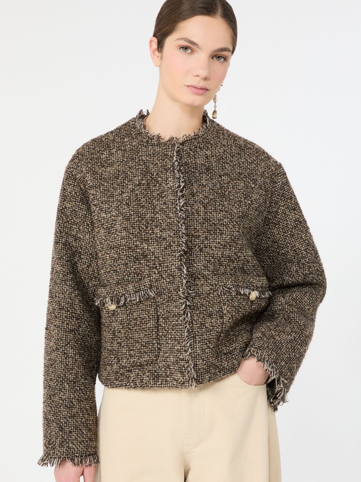 Wool blend bouclé boxy jacket - Weekend Max Mara - 4