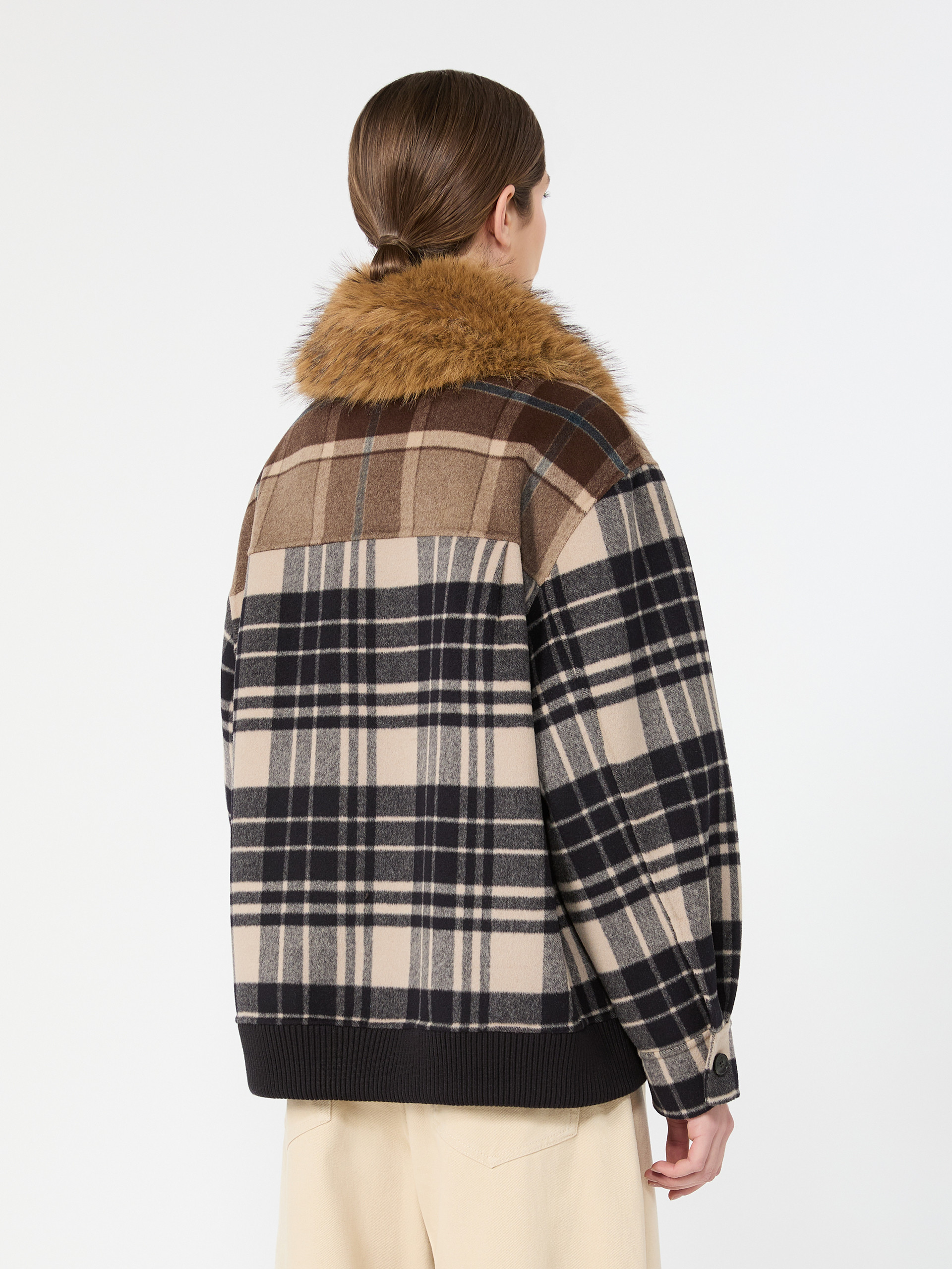 Checked wool drap cloth bomber jacket - Weekend Max Mara - 3