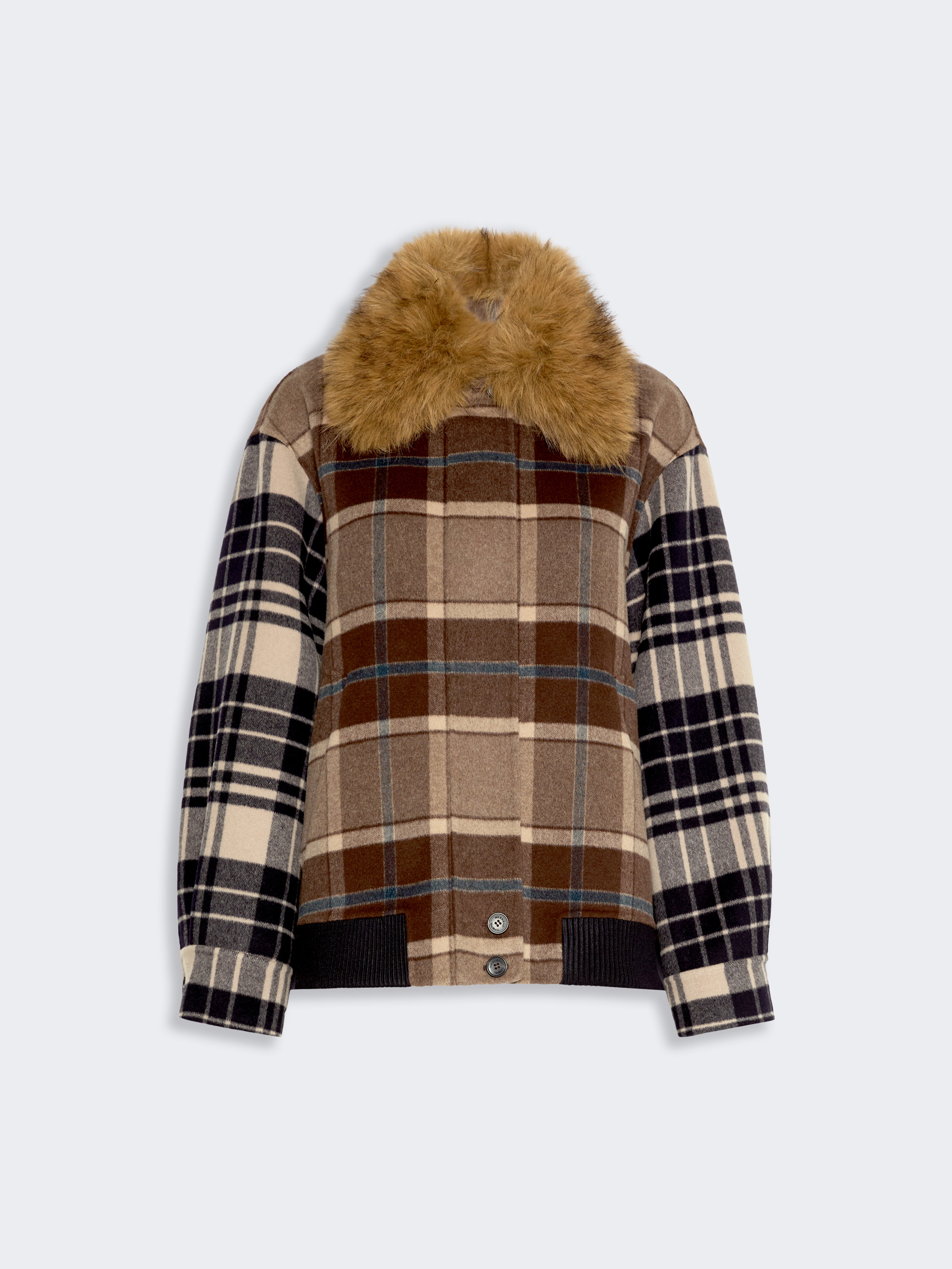 Checked wool drap cloth bomber jacket - Weekend Max Mara - 6