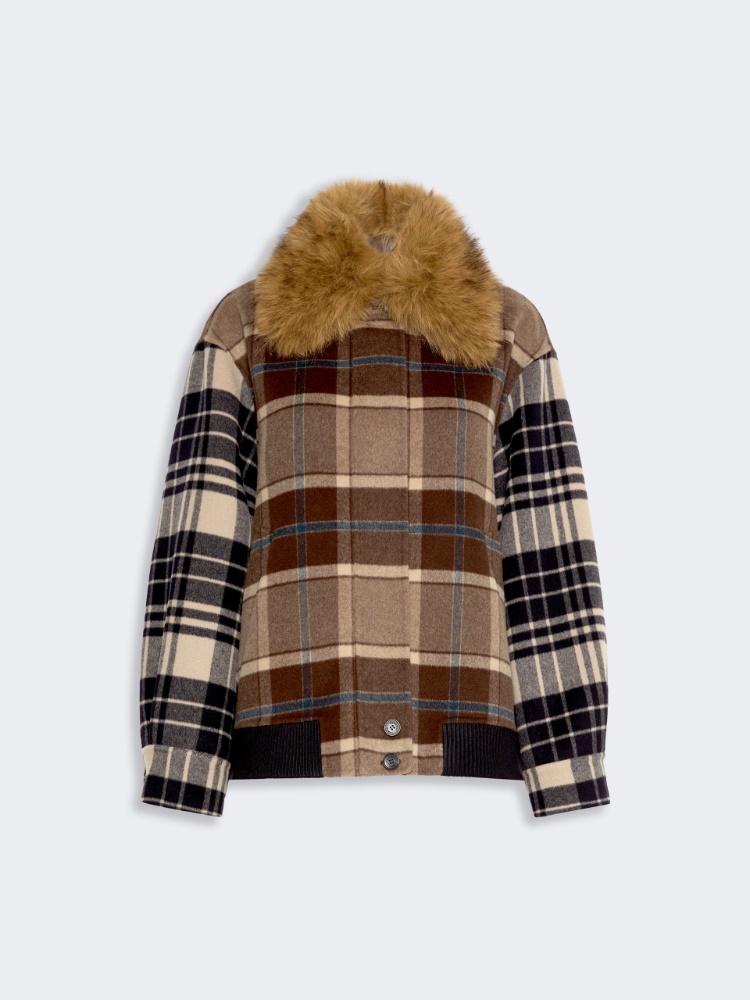 Checked wool drap cloth bomber jacket - Weekend Max Mara - 2