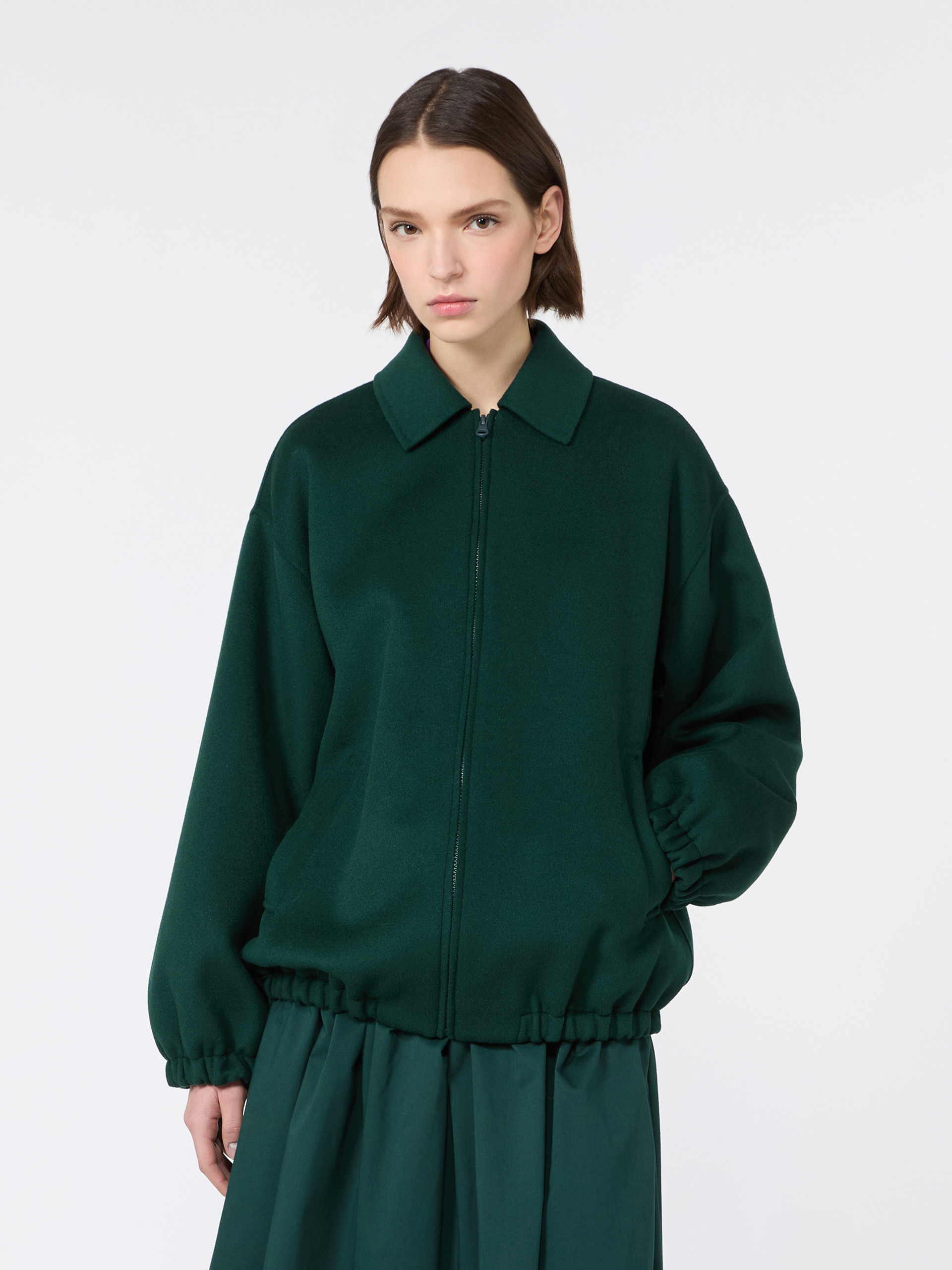 Double wool broadcloth bomber jacket - Weekend Max Mara - 2