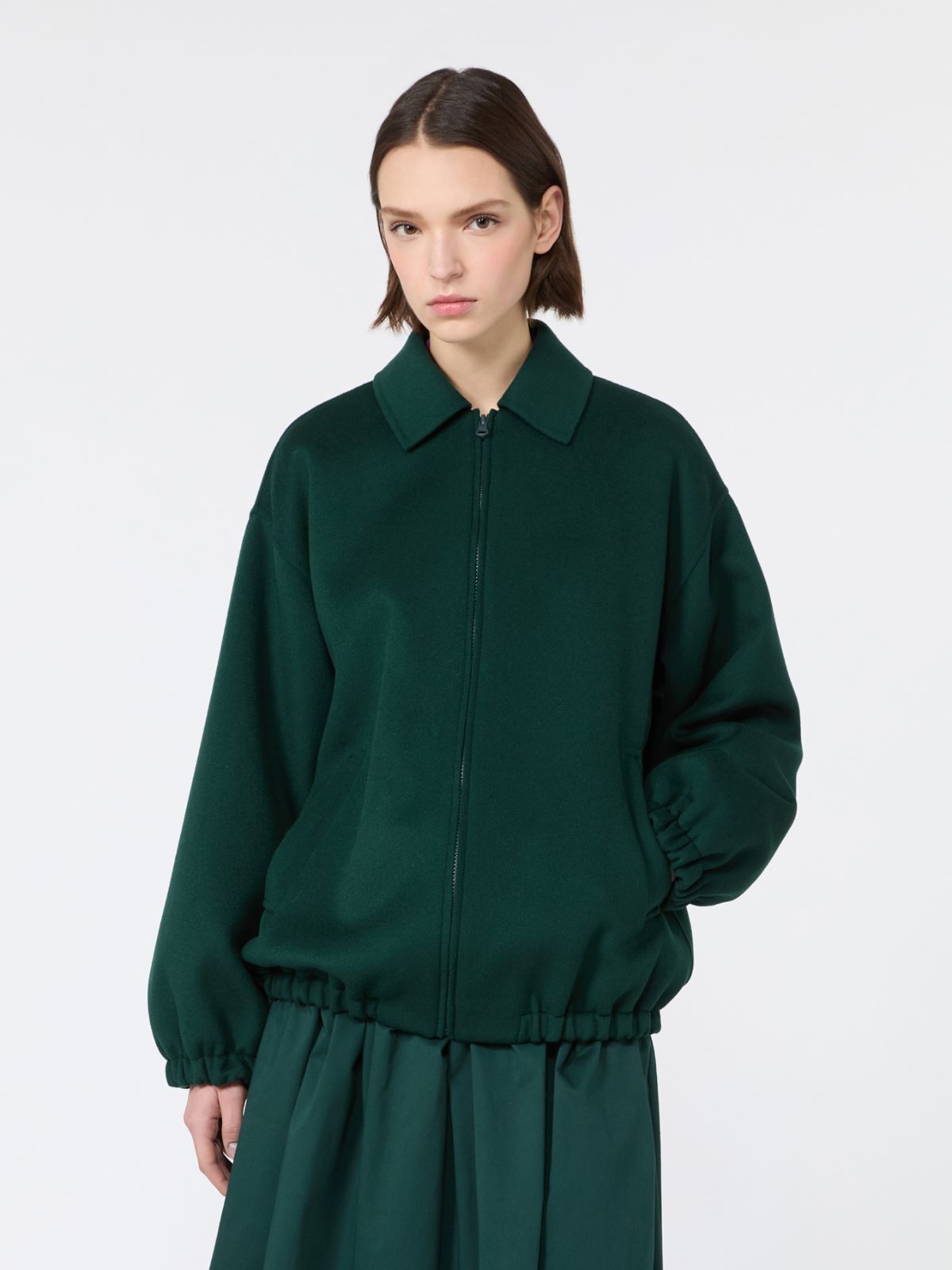 Double wool broadcloth bomber jacket - Weekend Max Mara - 2