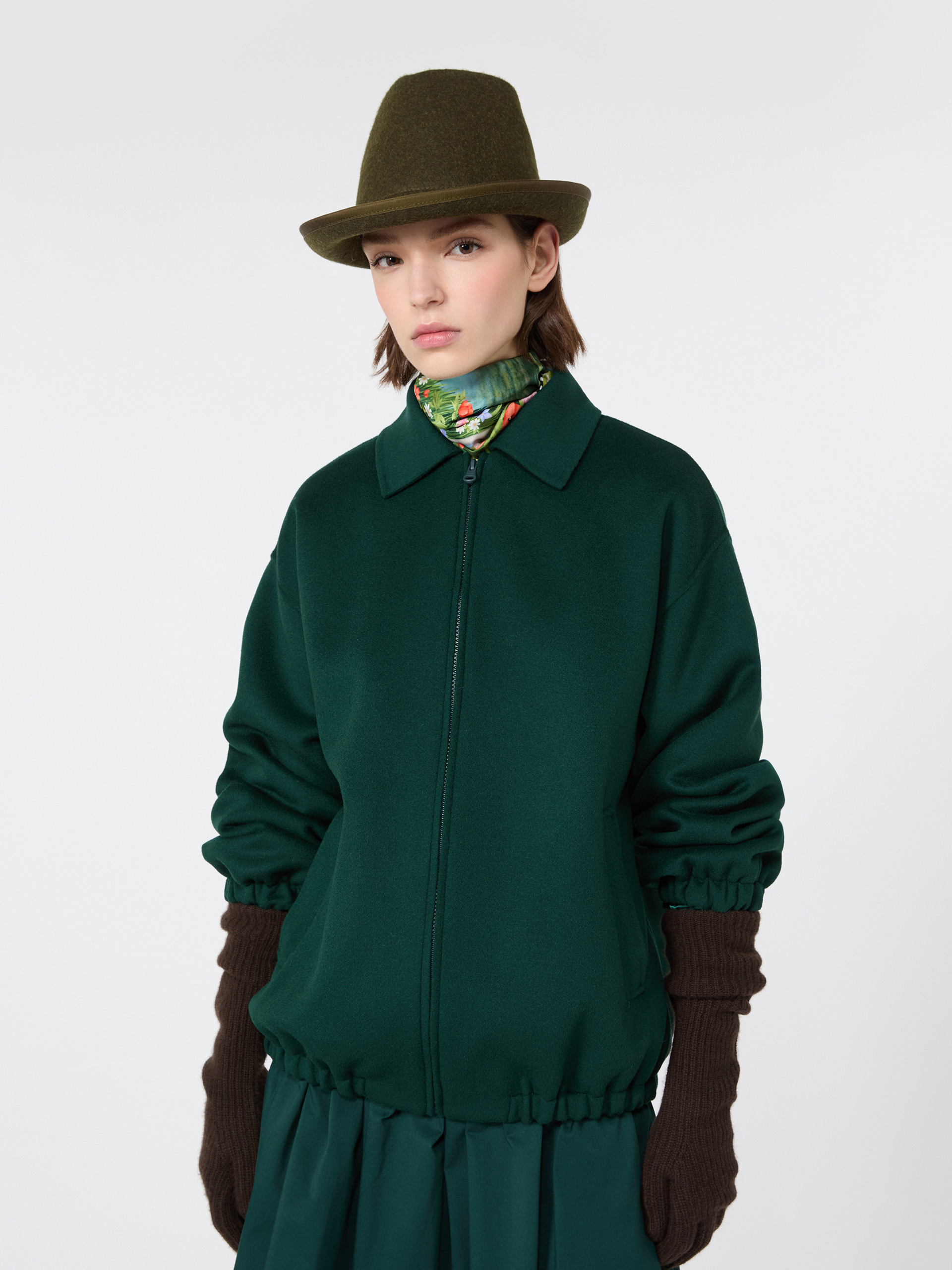 Double wool broadcloth bomber jacket - Weekend Max Mara - 4