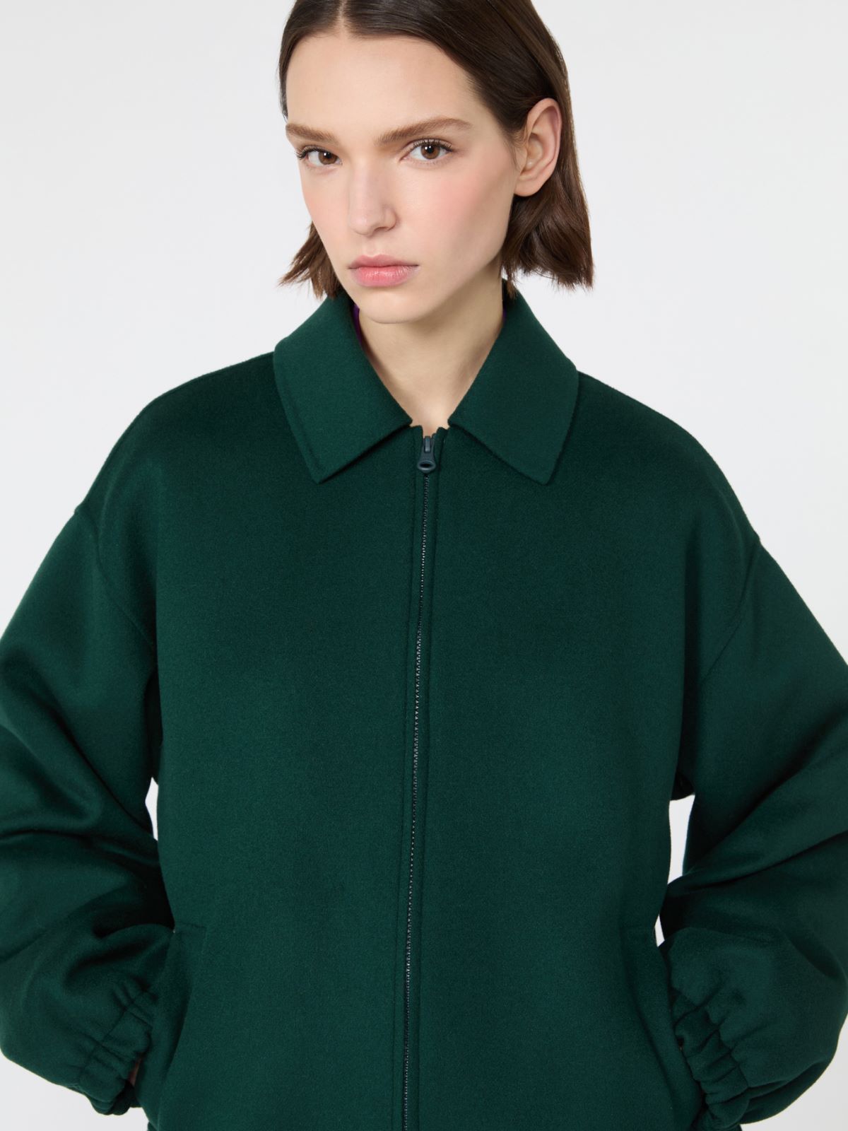 Double wool broadcloth bomber jacket - Weekend Max Mara - 5