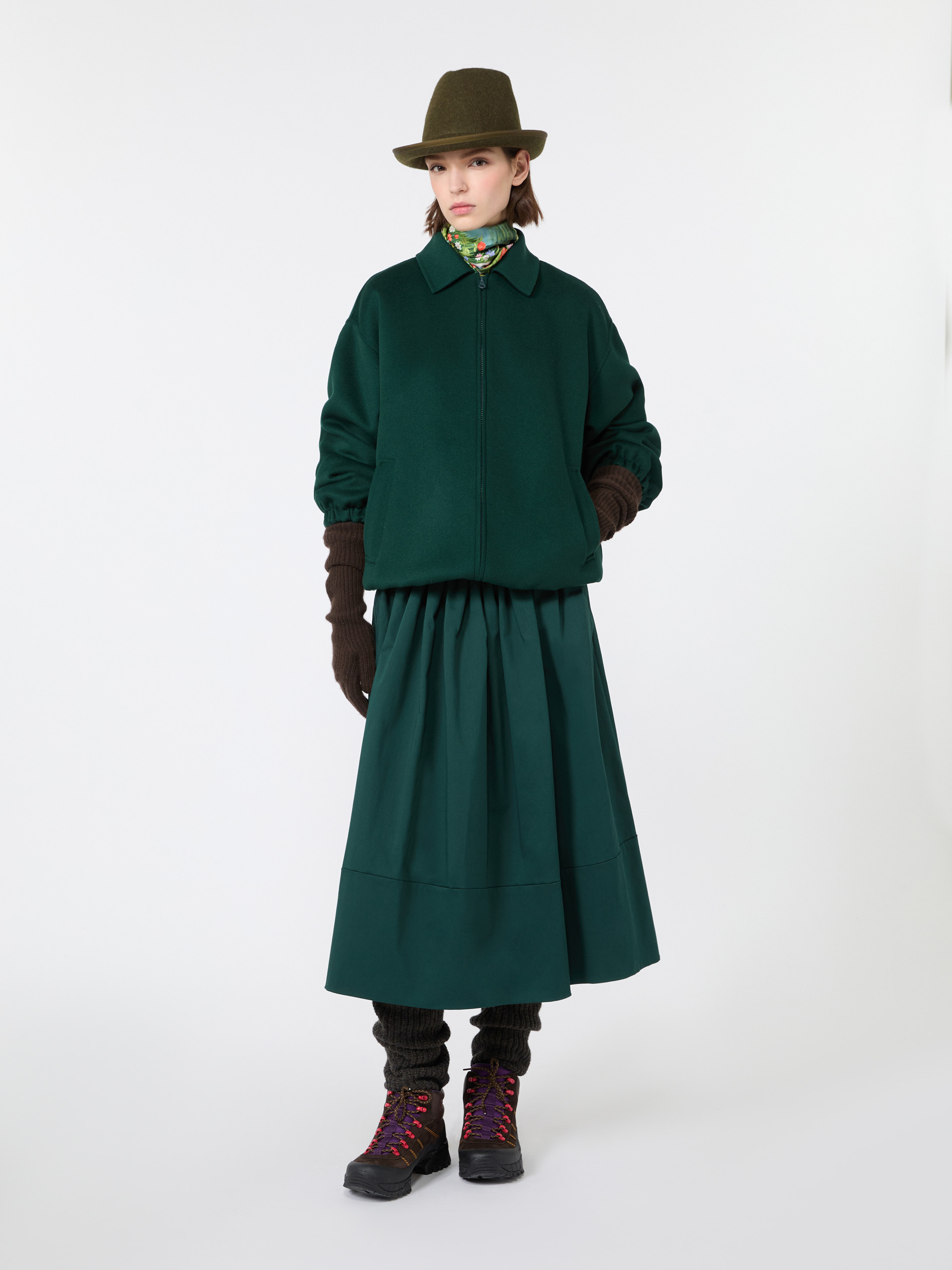 Double wool broadcloth bomber jacket - Weekend Max Mara