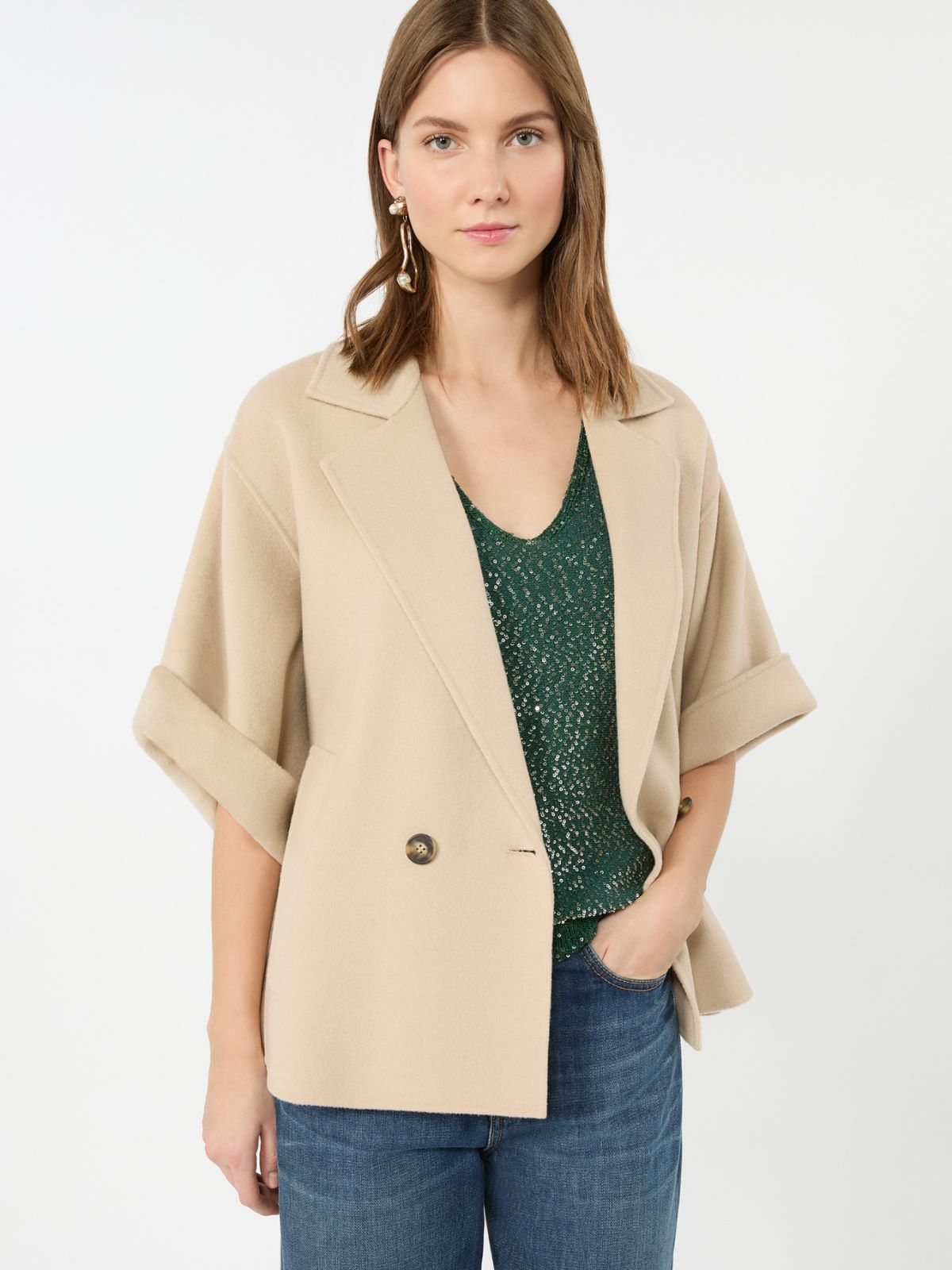 Cappotto corto in drap di lana - SABBIA - Weekend Max Mara - 4