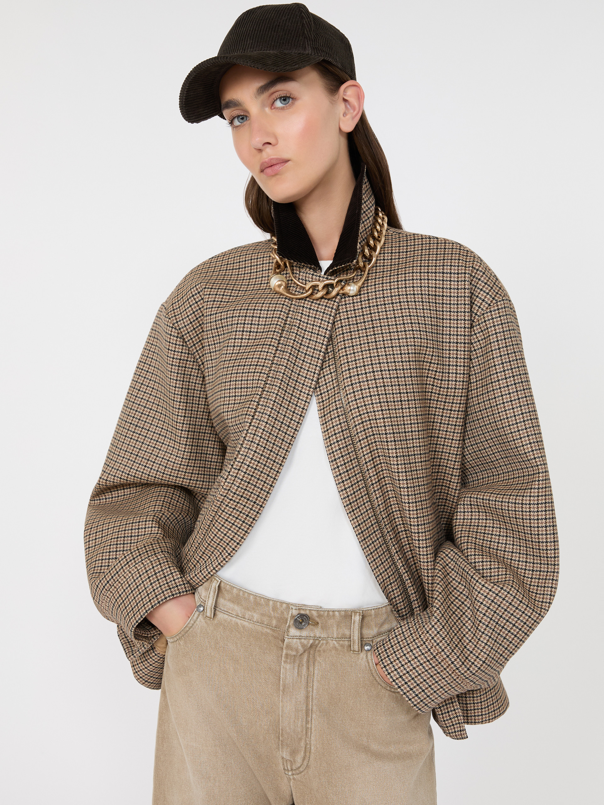 Houndstooth wool bomber jacket - Weekend Max Mara - 4