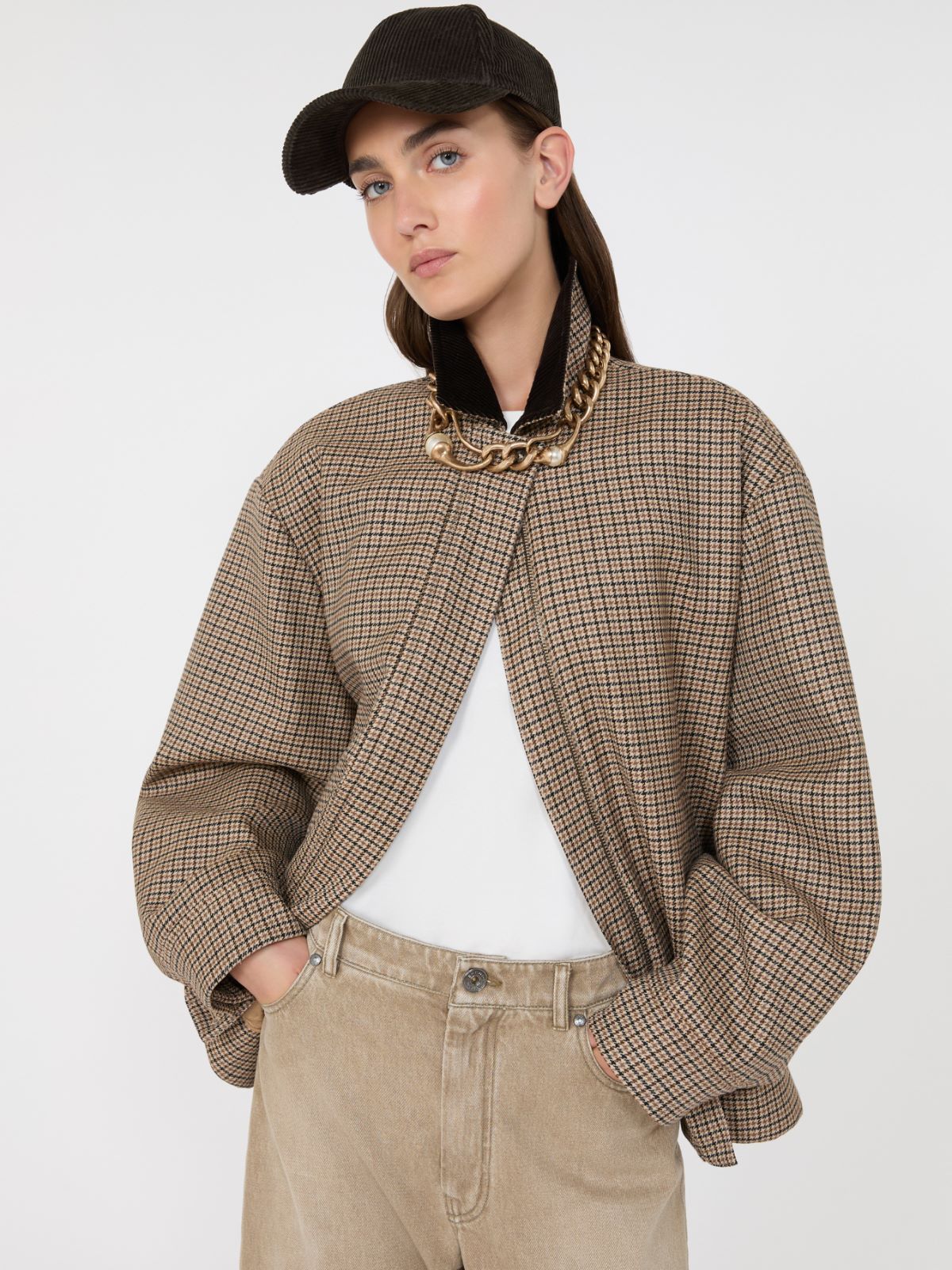 Houndstooth wool bomber jacket - Weekend Max Mara - 4