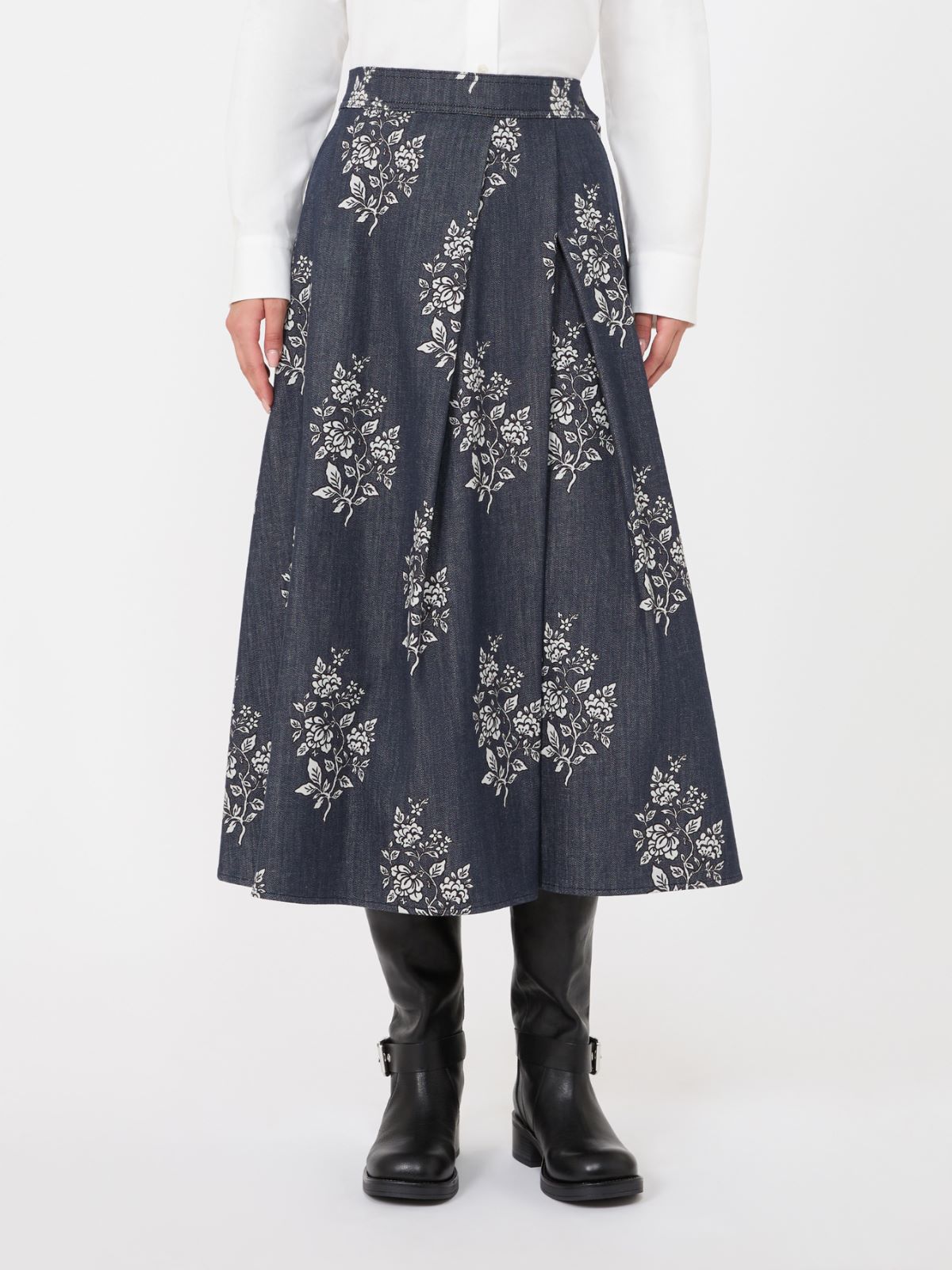 Pleated printed cotton skirt - Weekend Max Mara - 2