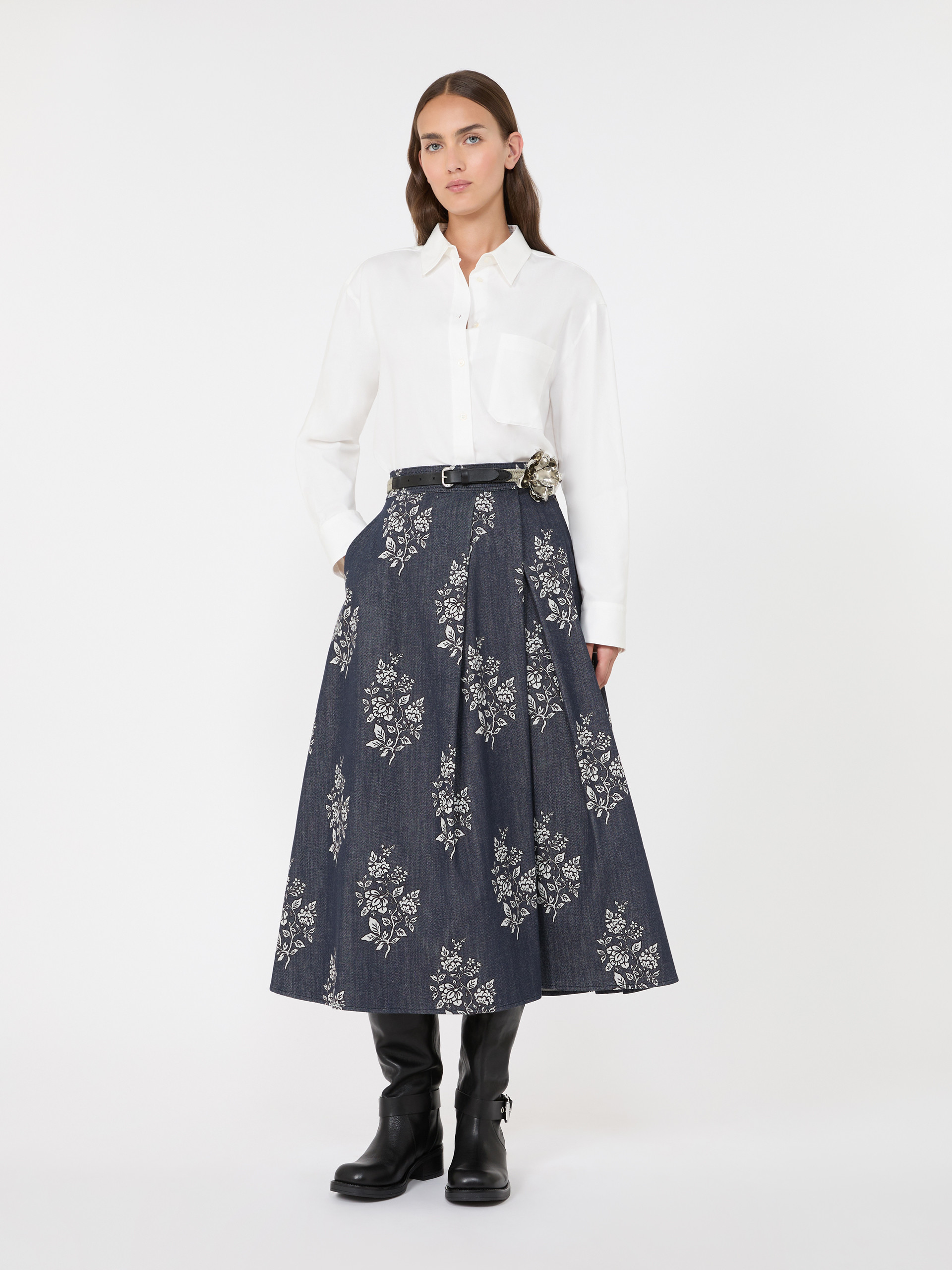 Pleated printed cotton skirt - Weekend Max Mara
