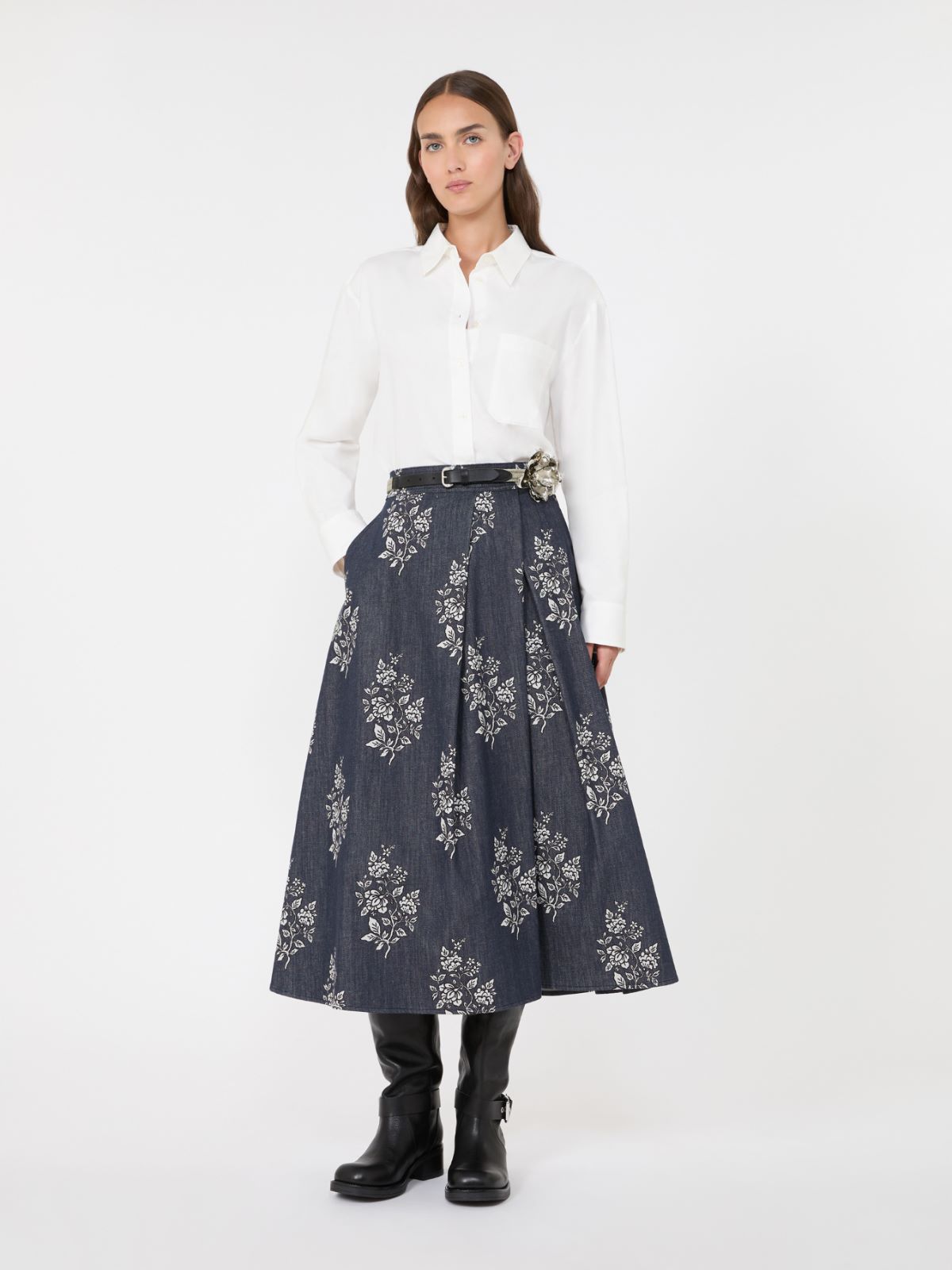 Pleated printed cotton skirt - Weekend Max Mara