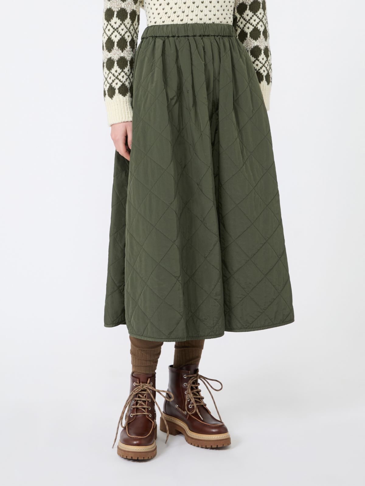 Technical plain-weave fabric flared skirt - Weekend Max Mara - 2