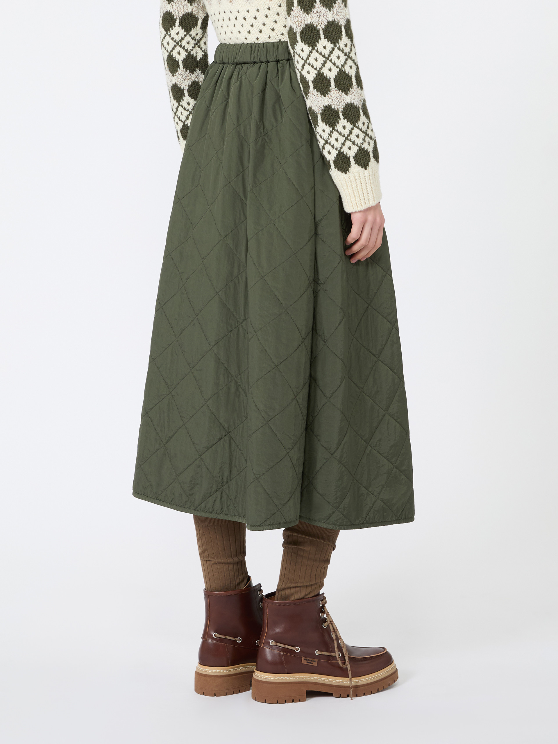 Technical plain-weave fabric flared skirt - Weekend Max Mara - 3