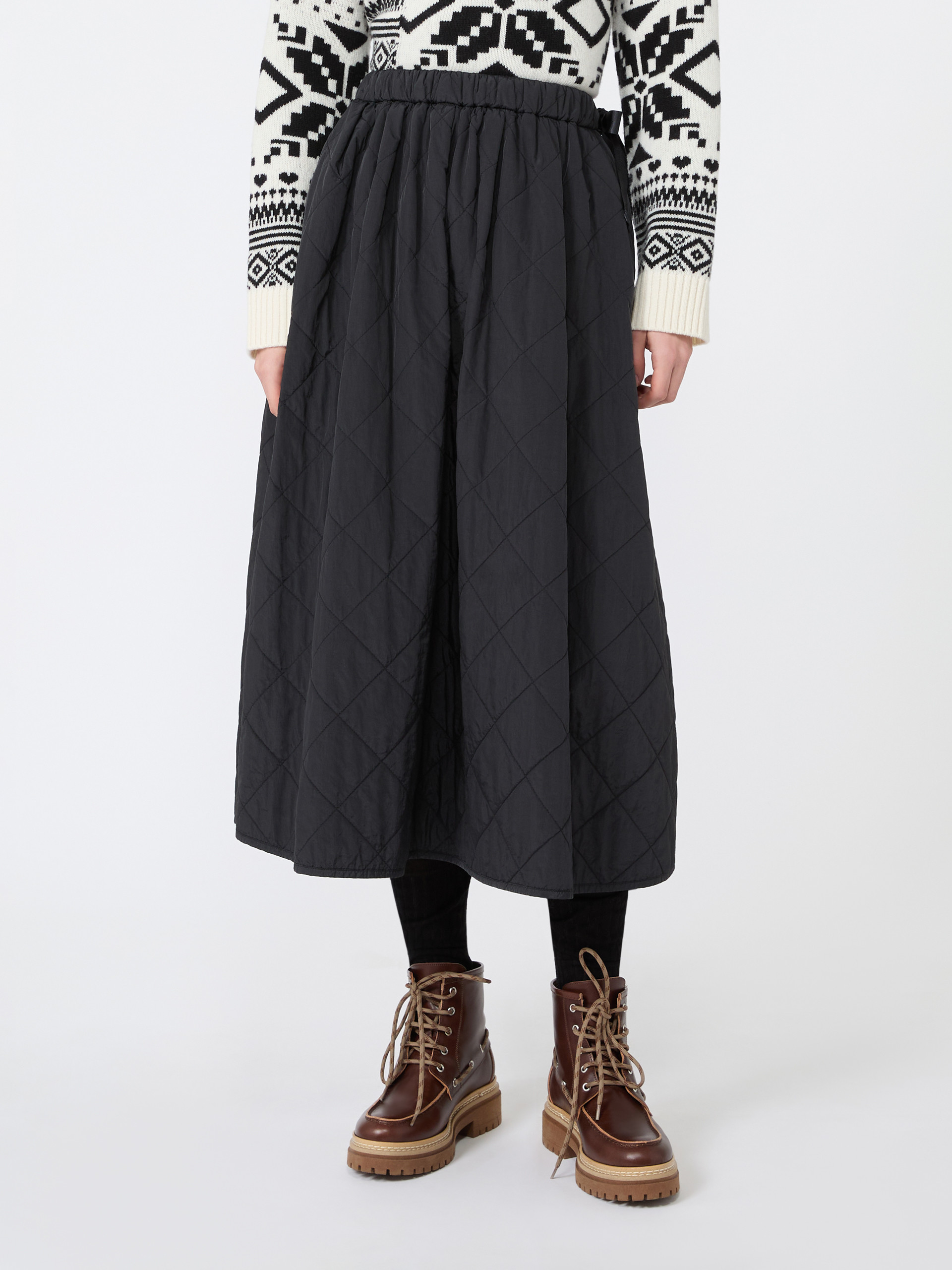 Technical plain-weave fabric flared skirt - Weekend Max Mara - 2