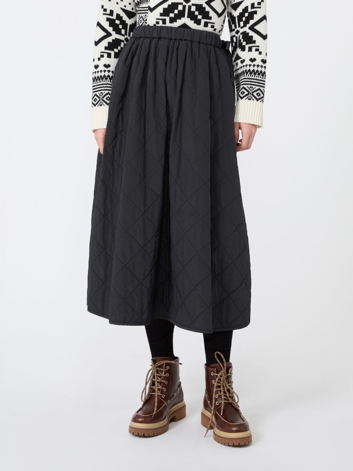 Technical plain-weave fabric flared skirt - Weekend Max Mara - 2