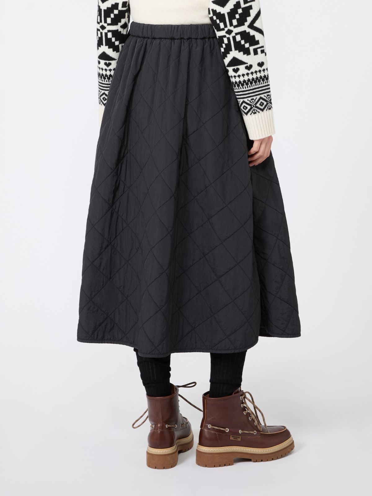 Technical plain-weave fabric flared skirt - Weekend Max Mara - 3