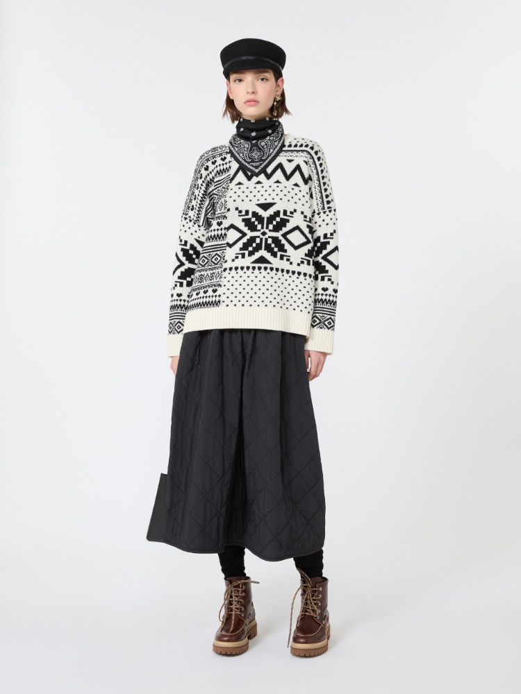 Technical plain-weave fabric flared skirt - Weekend Max Mara