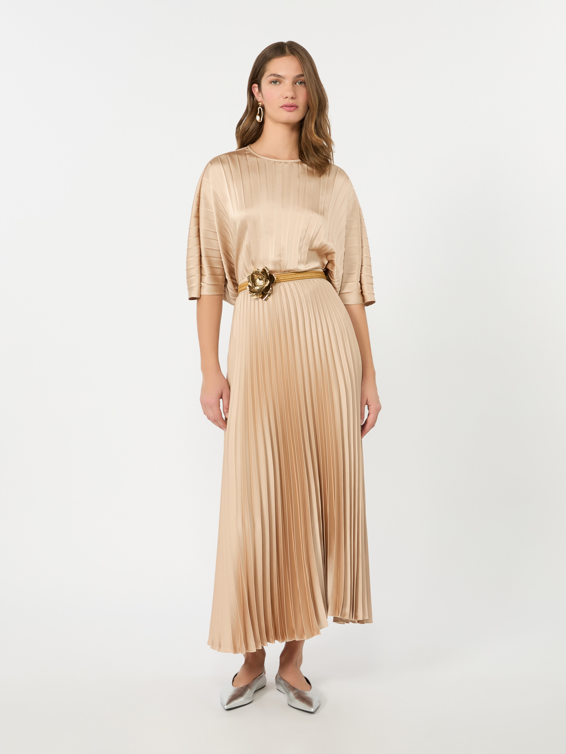 Pleated satin skirt - ANTIQUE ROSE - Weekend Max Mara