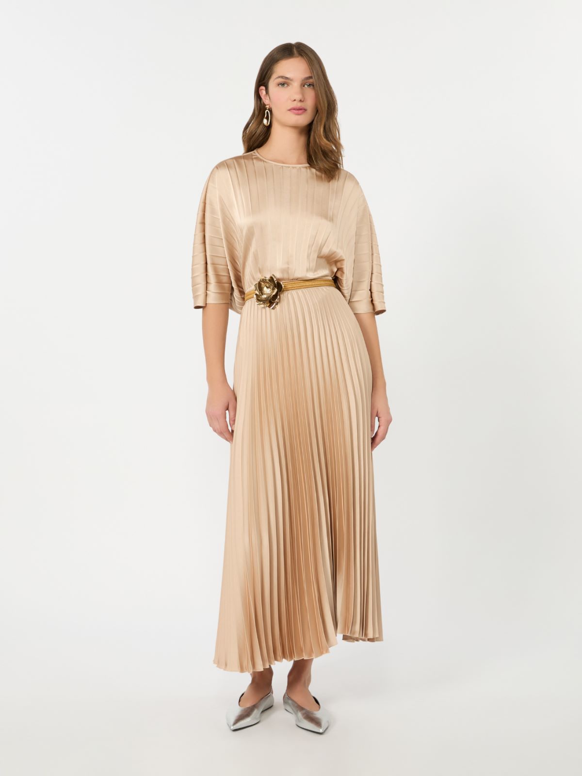 Pleated satin skirt - ANTIQUE ROSE - Weekend Max Mara