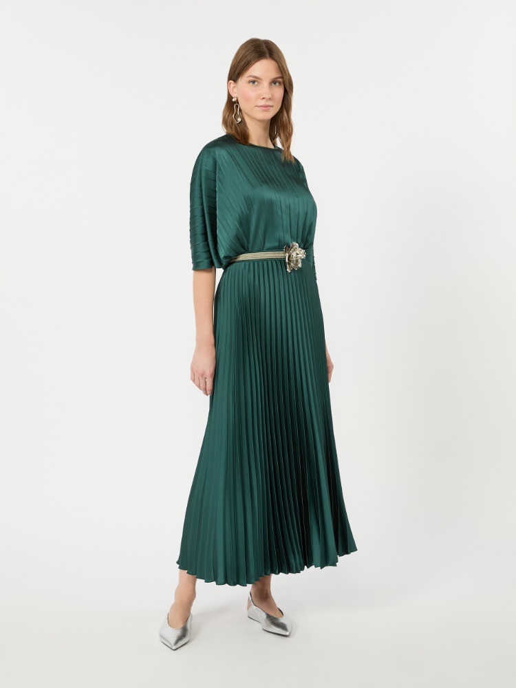 Gonna in raso plissé - VERDE SCURO - Weekend Max Mara