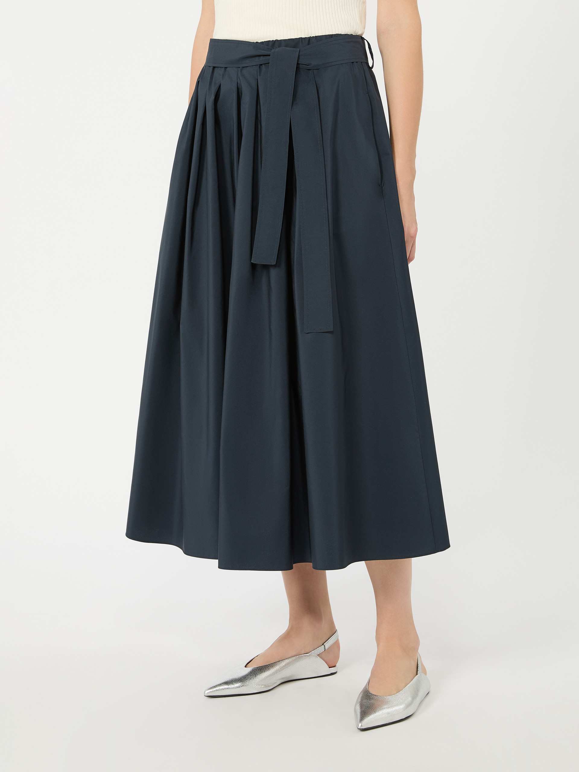 Long cotton-blend taffeta skirt - NAVY - Weekend Max Mara - 2