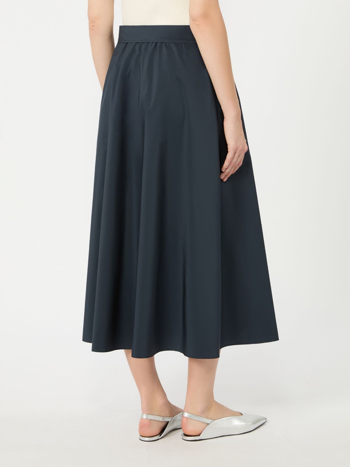 Long cotton-blend taffeta skirt - NAVY - Weekend Max Mara - 3