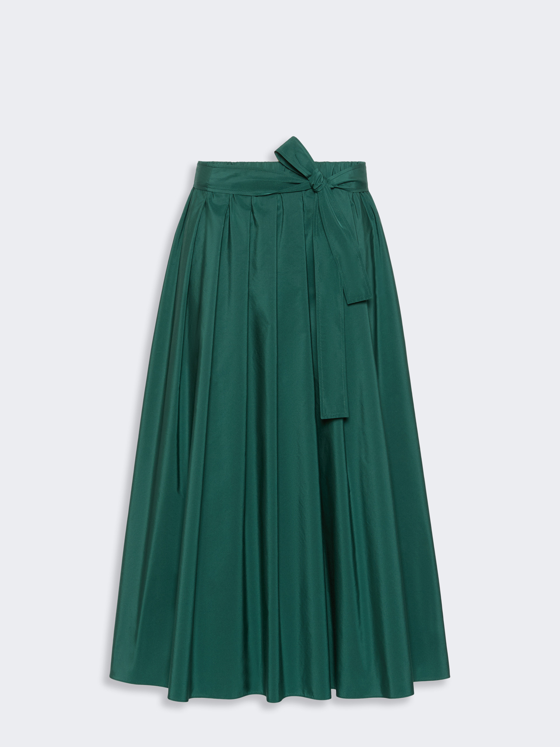 Long cotton-blend taffeta skirt - DARK GREEN - Weekend Max Mara - 4
