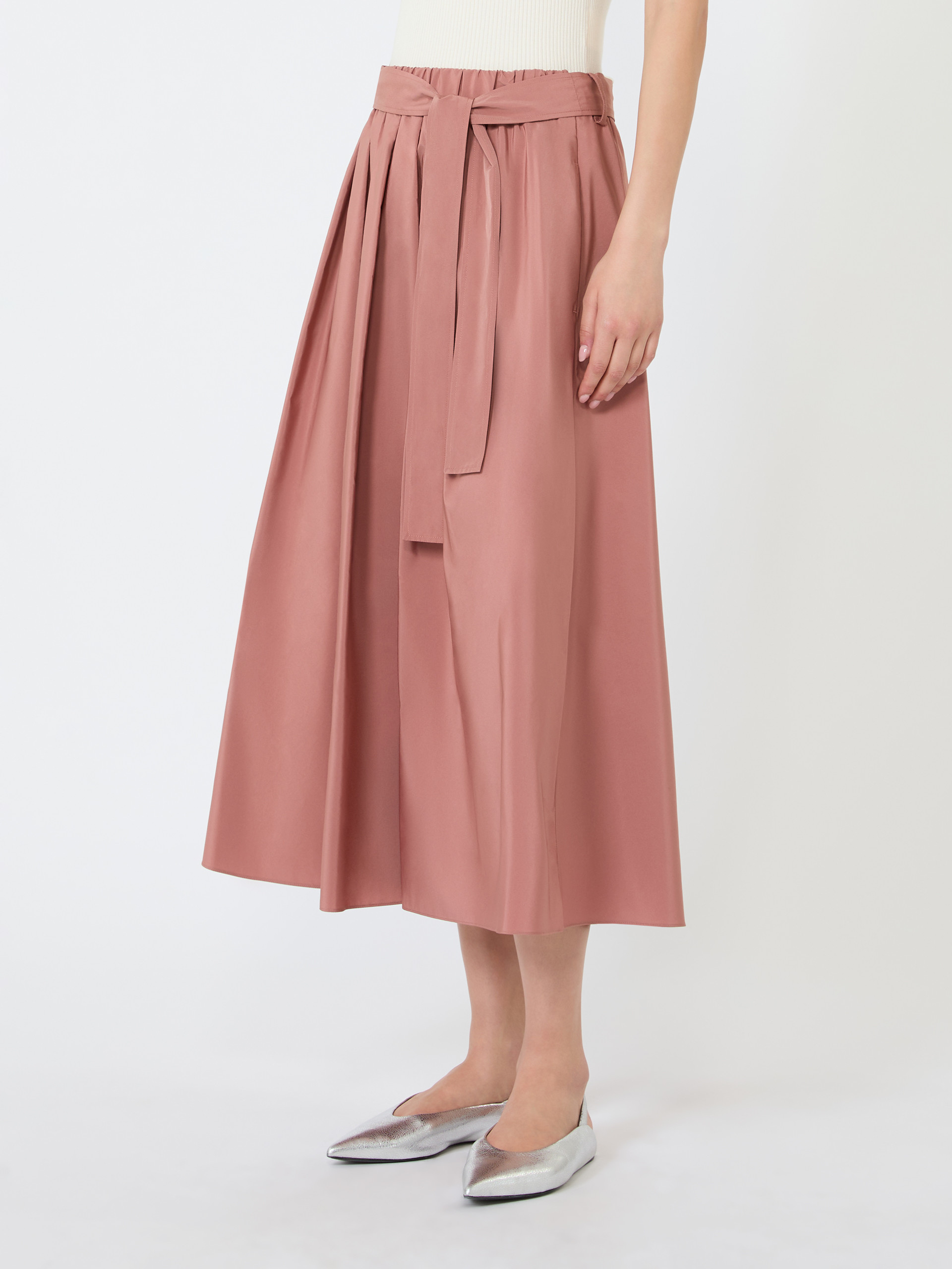 Long cotton-blend taffeta skirt - TERRA COTTA - Weekend Max Mara - 2
