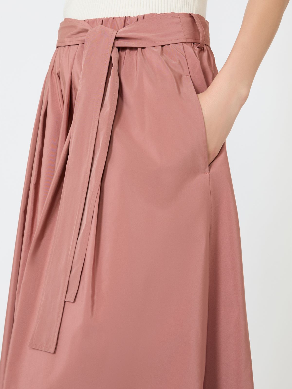 Long cotton-blend taffeta skirt - TERRA COTTA - Weekend Max Mara - 4