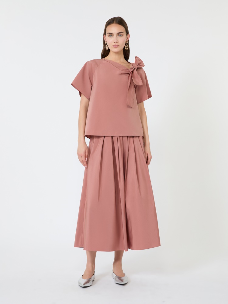 Long cotton-blend taffeta skirt - TERRA COTTA - Weekend Max Mara