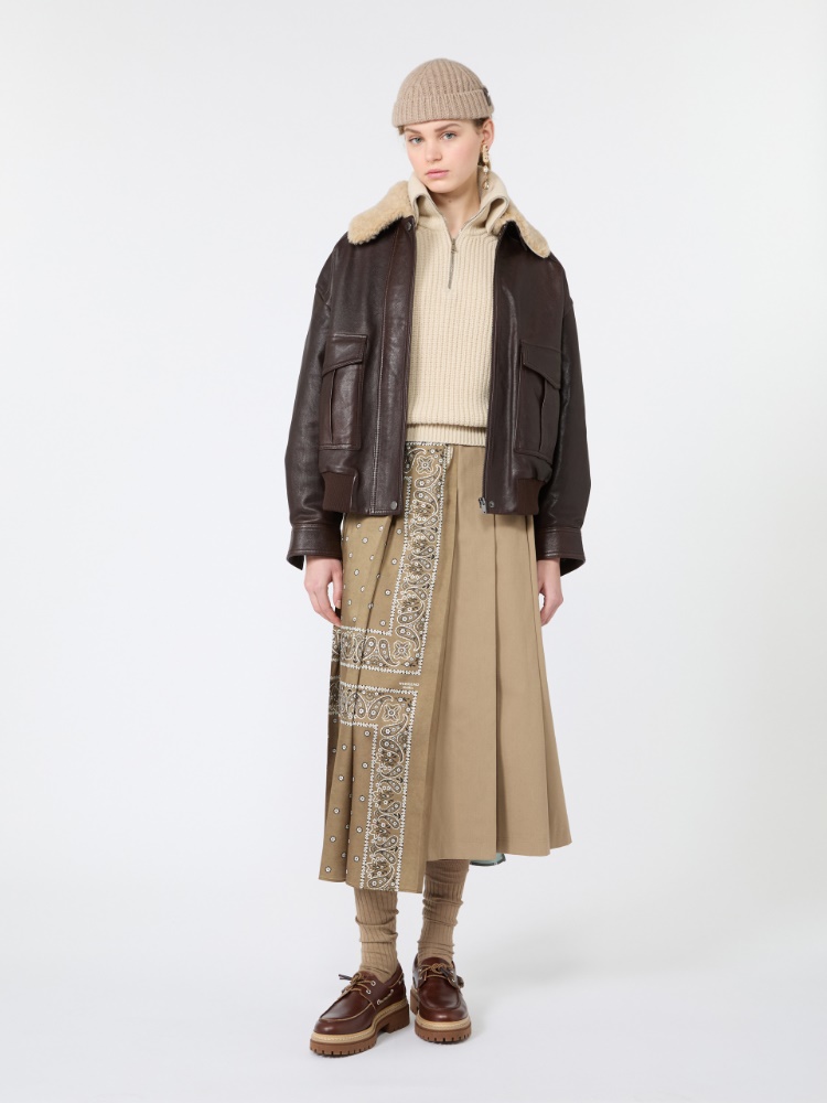 Printed twill and cotton drill skirt - Weekend Max Mara