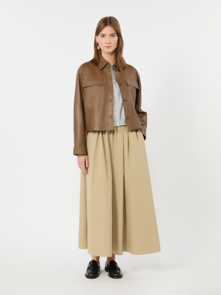 Gonna in gabardina di cotone - BEIGE - Weekend Max Mara